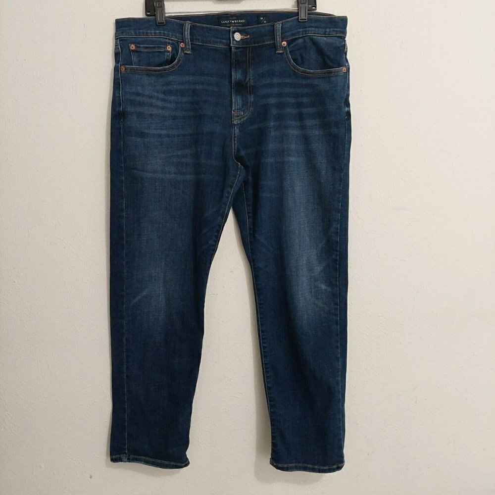 Lucky Brand Jeans Men's 36x30 Blue 221 Straight Premium Bootcut Dark Wash Denim
